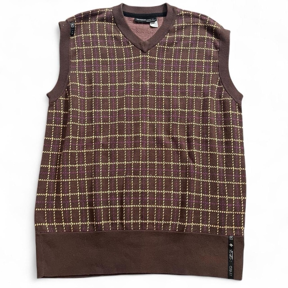 Rocawear Knit Sweater Vest Men's Size XL Skate Golf Y2K Rap Streetwear
